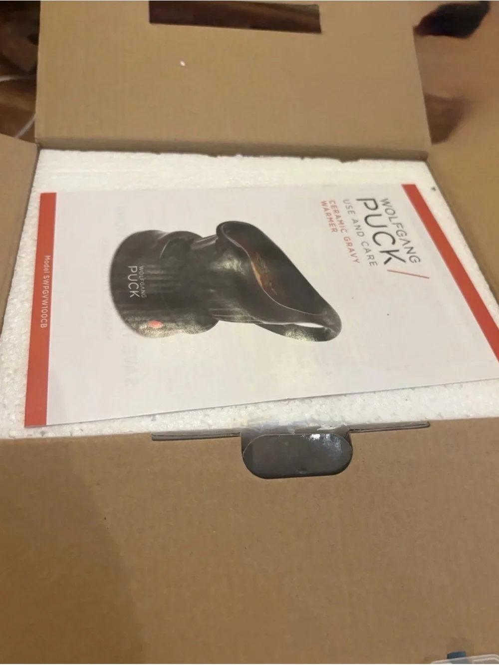 Wolfgang Puck Ceramic Gravy Warmer with Electric Hot Plate in Box